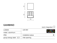 Kinkiet Gambino AZzardo LC8005-WH  AZ0950 biały 3000K/4000K - 4