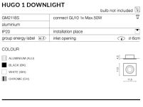 Oprawa  wpustowa HUGO 1 DOWNLIGHT  AZ1735 techniczna w kolorze  chrome - 4