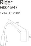 Kinkiet RIDER W0047 Maxlight metalowa obudowa idealna do czytania LED 3W regulowana biała - 2