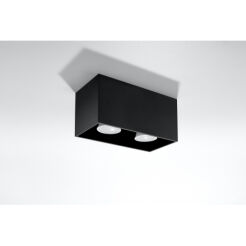 PLAFON SOLLUX Prostokątny Plafon QUAD MAXI Czarny Nowoczesna Lampa na Sufit Oświetlenie LED SL.0381 Sollux Lighting