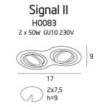 Lampa sufitowa SIGNAL II H0083 MAXLIGHT Techniczna WPUSZCZANA BIAŁA RUCHOMA IP20 GU10 - 2