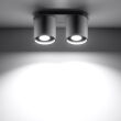 Okrągła lampa sufitowa plafon podwójny szary Orbis 2 walec SOLLUX LIGHTING SL.0055 techniczna nowoczesna okrągła - 2