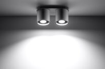 Okrągła lampa sufitowa plafon podwójny szary Orbis 2 walec SOLLUX LIGHTING SL.0055 techniczna nowoczesna okrągła - 2