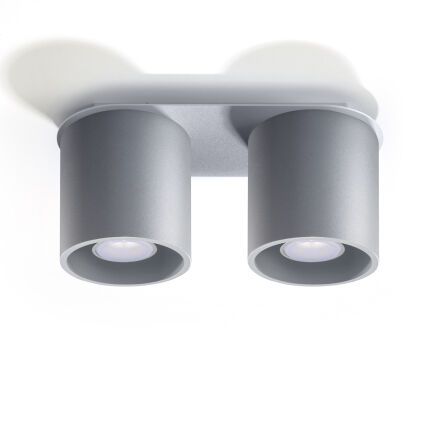 Okrągła lampa sufitowa plafon podwójny szary Orbis 2 walec SOLLUX LIGHTING SL.0055 techniczna nowoczesna okrągła