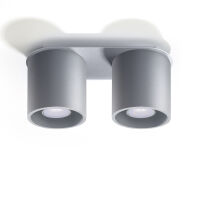 Okrągła lampa sufitowa plafon podwójny szary Orbis 2 walec SOLLUX LIGHTING SL.0055 techniczna nowoczesna okrągła