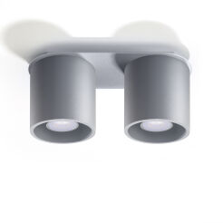 Okrągła lampa sufitowa plafon podwójny szary Orbis 2 walec SOLLUX LIGHTING SL.0055 techniczna nowoczesna okrągła