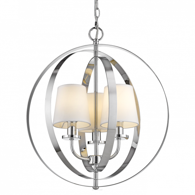 Lampa wisząca BERLIN P03967CH COSMO light NOWOCZESNA 3 obrotowe obręcze kolor CHROMU abażur