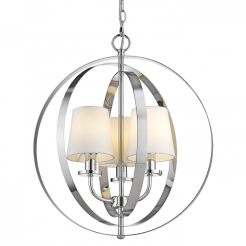 Lampa wisząca BERLIN P03967CH COSMO light NOWOCZESNA 3 obrotowe obręcze kolor CHROMU abażur