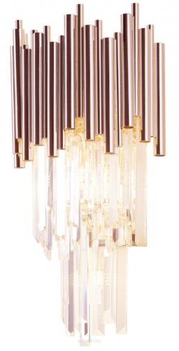 Lampa ścienna kinkiet Vogue Maxlight W0227 elegancki wykonany ze złotych rurek oraz szkła   