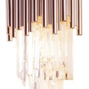 Lampa ścienna kinkiet Vogue Maxlight W0227 elegancki wykonany ze złotych rurek oraz szkła   