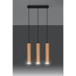 LAMPA  WISZĄCA LINO 3  DREWNIANE TUBY NA CZARNEJ  PODŁUŻNEJ PODSUFITCE PROSTA ELEGANCKA SL.0638 SOLLUX - 2