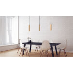 LAMPA  WISZĄCA LINO 3  DREWNIANE TUBY NA CZARNEJ  PODŁUŻNEJ PODSUFITCE PROSTA ELEGANCKA SL.0638 SOLLUX - 5