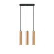 LAMPA  WISZĄCA LINO 3  DREWNIANE TUBY NA CZARNEJ  PODŁUŻNEJ PODSUFITCE PROSTA ELEGANCKA SL.0638 SOLLUX - 3