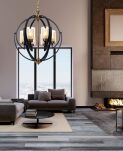 Lampa wisząca BERGEN LDP 1232-6 (BK+MD) Lumina Deco loftowa  - 2