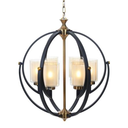 Lampa wisząca BERGEN LDP 1232-6 (BK+MD) Lumina Deco loftowa 