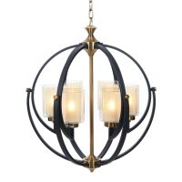 Lampa wisząca BERGEN LDP 1232-6 (BK+MD) Lumina Deco loftowa 