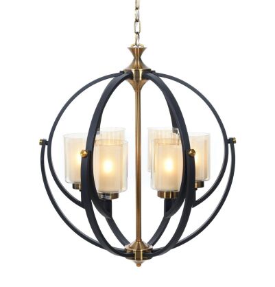 Lampa wisząca BERGEN LDP 1232-6 (BK+MD) Lumina Deco loftowa 