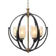 Lampa wisząca BERGEN LDP 1232-6 (BK+MD) Lumina Deco loftowa 
