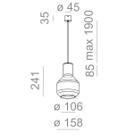 Lampa wisząca MODERN GLASS Barrel TP E27 Aquaform 50475 klosz ze szkła różne kolory wykończenia metalu  - 2
