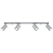 LAMPA SUFITOWA NA LISTWIE  MERIDA kolor szary 4 ruchome źródła światła SOLLUX  NOWOCZESNA stal  SL.0461