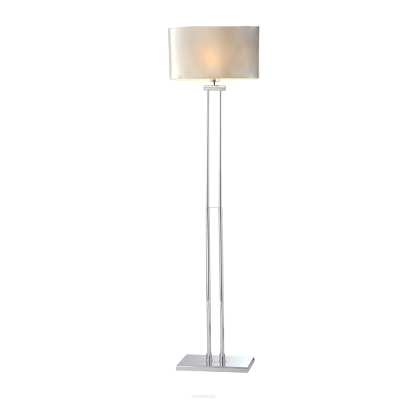Lampa podłogowa Athens - F01451WH CR COSMO Light nowoczesna lampa z metalową podstawą o wykończeniu chromowanym biały owalny abażur