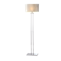 Lampa podłogowa Athens - F01451WH CR COSMO Light nowoczesna lampa z metalową podstawą o wykończeniu chromowanym biały owalny abażur 
