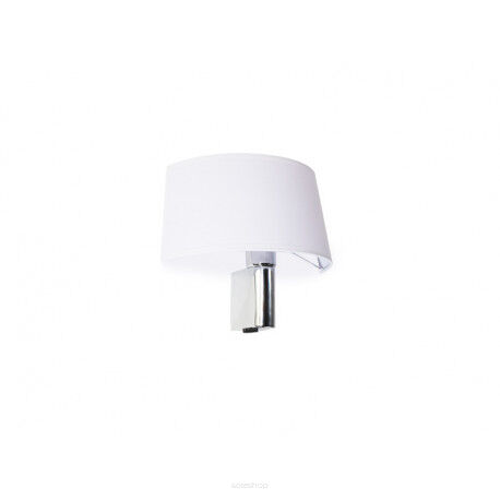 Kinkiet  AMADEO OVAL WHITE Azzardo AZ2419+ AZ2421 korpus w kolorze chromu biały owalny abażur  