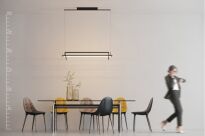Lampa wisząca VIENA AZ2849 nowoczesny styl  2 ledowe prostokąty geometryczna kolor czarny - 4