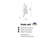Kinkiet Snake czarny AZzardo AZ1018  kształtem przypomina węże ma kolor czarny - 2