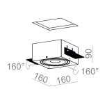 Oprawa wpuszczana SQUARES 111x1 QRLED trimless 30108 aquaform techniczna różne kolory kwadrat  - 2