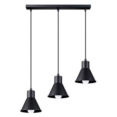 Lampa wisząca TALEJA SL.0986 SOLLUX LIGHTING 3 czarne stożki E27