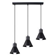 Lampa wisząca TALEJA SL.0986 SOLLUX LIGHTING 3 czarne stożki E27