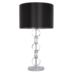  Lampa stołowa  Lima - T01946CH Cosmo Light  Klosz jest czary ze srebrnym wnętrzem podstawa z okręgów w kolorze chromu