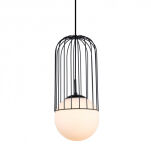 Lampa wisząca MATTY MDM-3939/3 BK Italux CZARNA METALOWA OPRAWA 3 ZWISY OKRĄGŁA PODSUFITKA  - 2