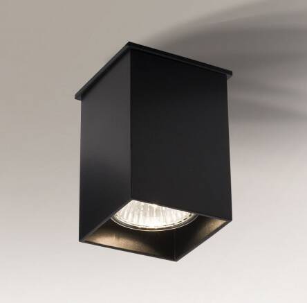 Lampa sufitowa plafon   TODA 1101 cz z metalu w kolorze czarnym nowoczesna walec GU10