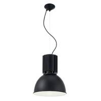 Lampa wisząca HANGAR SP1 CZARNY Ideal Lux  100333 Czarna rama i dyfuzor białe emaliowane wnętrz styl industralny