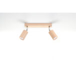 PLAFON BERG 2 LAMPA SUFITOWA NATURALNE DREWNO+CHROM 2 RUCHOME ŹRÓDŁA ŚWIATŁĄ IDEALNA DO SALONU TUBA NOWOCZESNA SL.0702 SOLLUX - 2