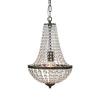 Lampa wisząca GRÄNSÖ granso Wisząca 1L Czarny/MC 107026  Markslojd Styl pałacowy glamour przezroczyste kryształki metalowe elementy w kolorze czarnym  źródło światła E27 30 cm szerokości