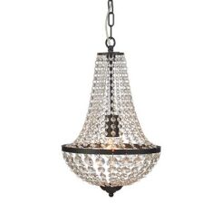 Lampa wisząca GRÄNSÖ granso Wisząca 1L Czarny/MC 107026  Markslojd Styl pałacowy glamour przezroczyste kryształki metalowe elementy w kolorze czarnym  źródło światła E27 30 cm szerokości