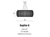Lampa wisząca Sophia 6 AZzardo AZ0697 biżuteryjna kryształki - 5