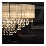 Lampa wisząca Singapore - P09376WH COSMO Light kształtem przypomina biały walec  o średnicy 80 cmspod klosza wystają kryształki - 3