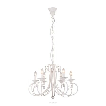 LAMPA WISZĄCA ZUMA LINE NOVIA PENDANT RLD94217-6A biała styl pałacowy kryształek 6 źródeł światła