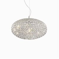 Lampa wisząca Orion SP8 Ideal Lux 066387   klosz  z chromowanych pierścieniami z  kryształkami w środku