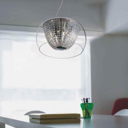 Lampa wisząca Lexus 400 S claro Orlicki Design  CHROMOWANE WYKOŃCZENIE  KLOSZ Z TRANSPARENTNEGO SZKŁA KRYSZTAŁY