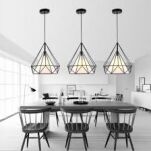 Lampa wisząca TRIANGOLO 305 Milagro industrialna klatka druciana czarny biały  ml305 - 2