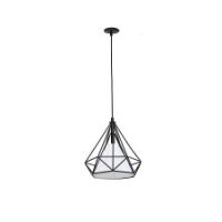 Lampa wisząca TRIANGOLO 305 Milagro industrialna klatka druciana czarny biały  ml305