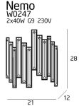 Lampa ścienna kinkiet  maxlight nemo w0247 wykonany z  prostokątnych kryształków  w stylu pałacowym  metalowe wykończenie chromowane - 3