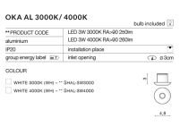 Lampa wpuszczana OKA OC 3000K/4000K okrągła　 clear - 3