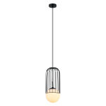 Lampa wisząca MATTY MDM-3939/1 BK Italux Czarna loftowa z białą kulą - 2