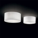 Plafon Wheel PL5 Ideal Lux 036021 okrągła metalowa emaliowana na biało oprawa klosz  z folii PVC pokrytej tkaniną - 2